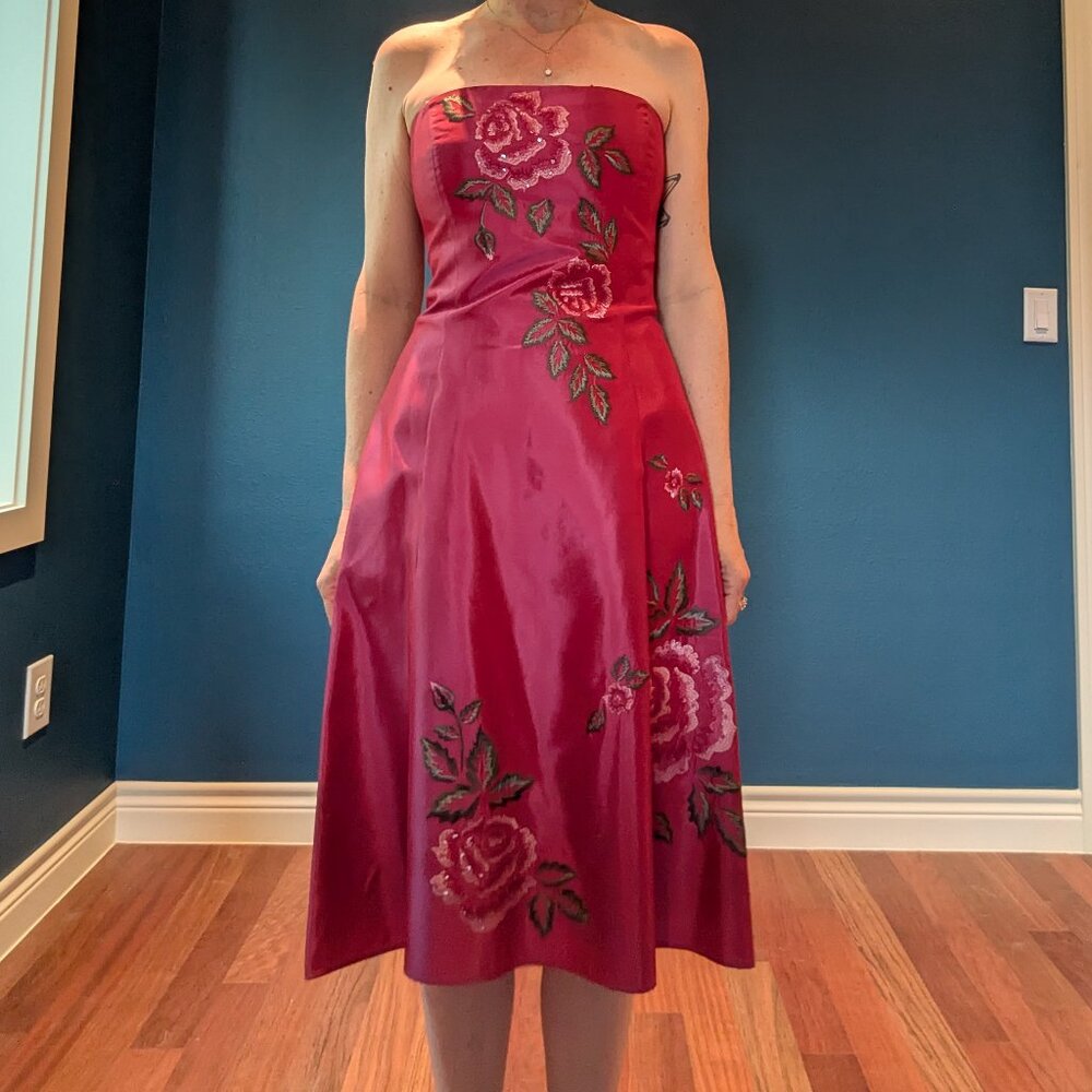 Hot Pink Strapless Y2K Laundry Dress Size 6 Worn Once